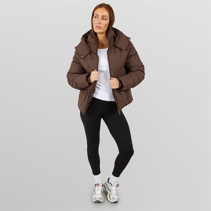 Closure London Womens Adjustable Waist Puffer Coffee - Image 4