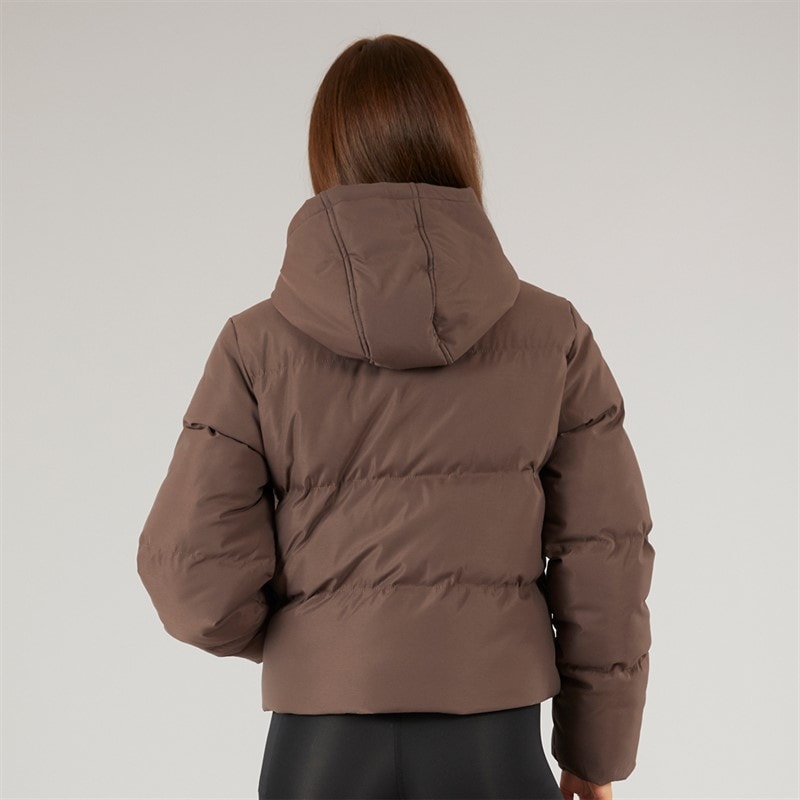 Closure London Womens Storm Cuff Short Puffer Jacket Coffee - Image 2
