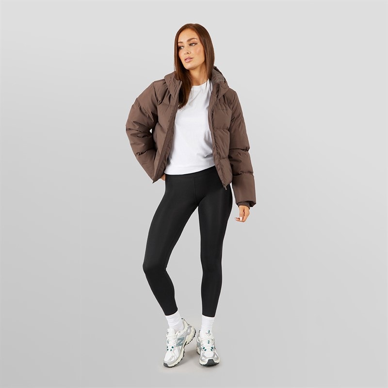 Closure London Womens Storm Cuff Short Puffer Jacket Coffee - Image 4