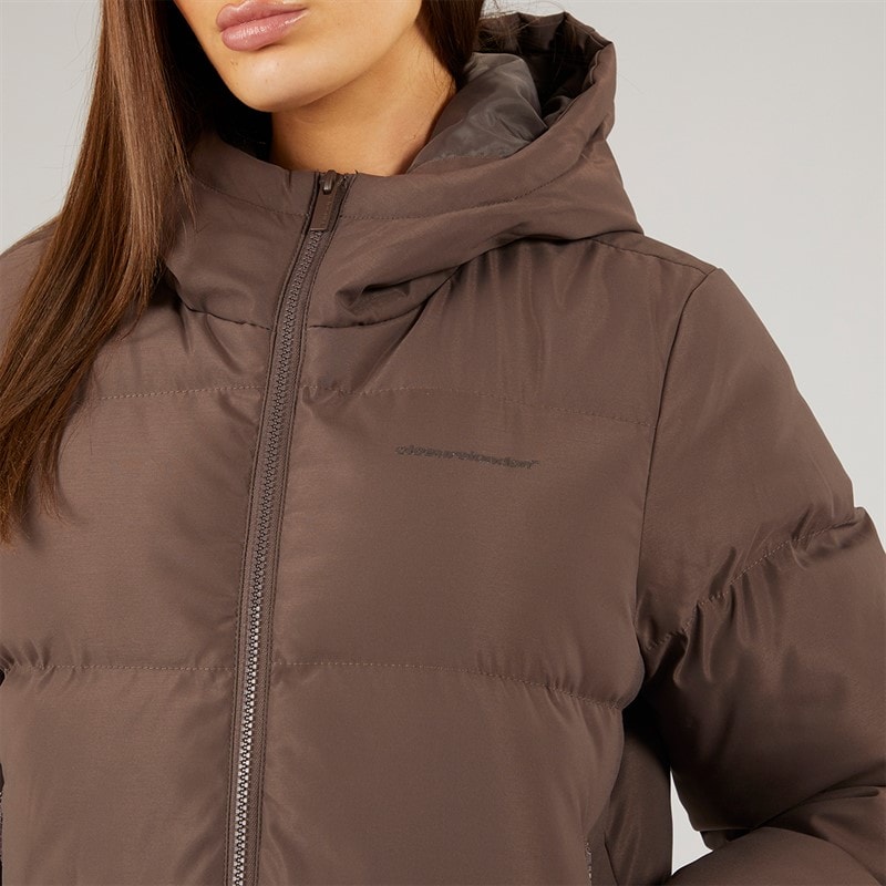Closure London Womens Storm Cuff Short Puffer Jacket Coffee - Image 5