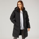 Closure London Womens Longline Split Hem Puffer Coat Black