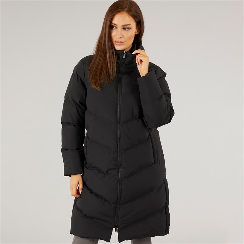 Closure London Womens Longline Split Hem Puffer Coat Black - Image 3