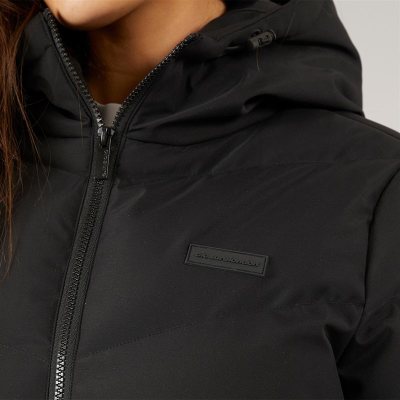Closure London Womens Longline Split Hem Puffer Coat Black - Image 5