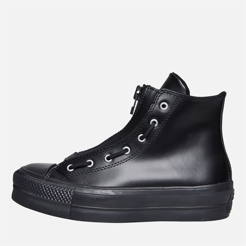 Converse Womens Chuck Taylor All Star Lift Hi Platform Leather Trainers Black/Total Eclipse/Black - Image 5