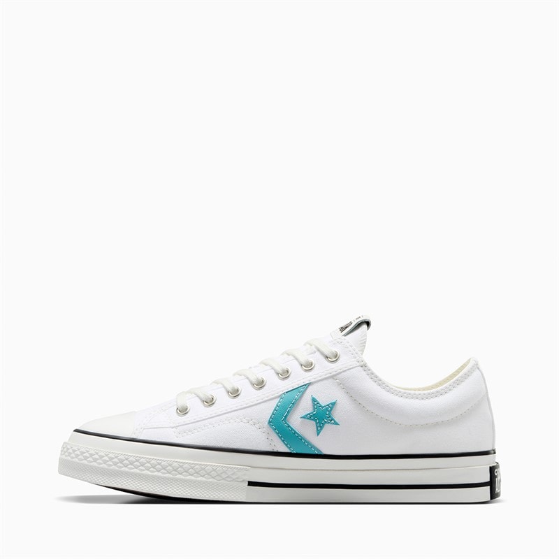 Converse Star Player 76 Ox Trainers White/Ocean Drip/Black - Image 1