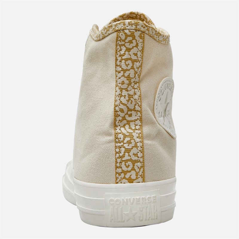 Converse Womens Chuck Taylor All Star Hi Leopard Trainers Natural Ivory/Light Gold/Egret - Image 3