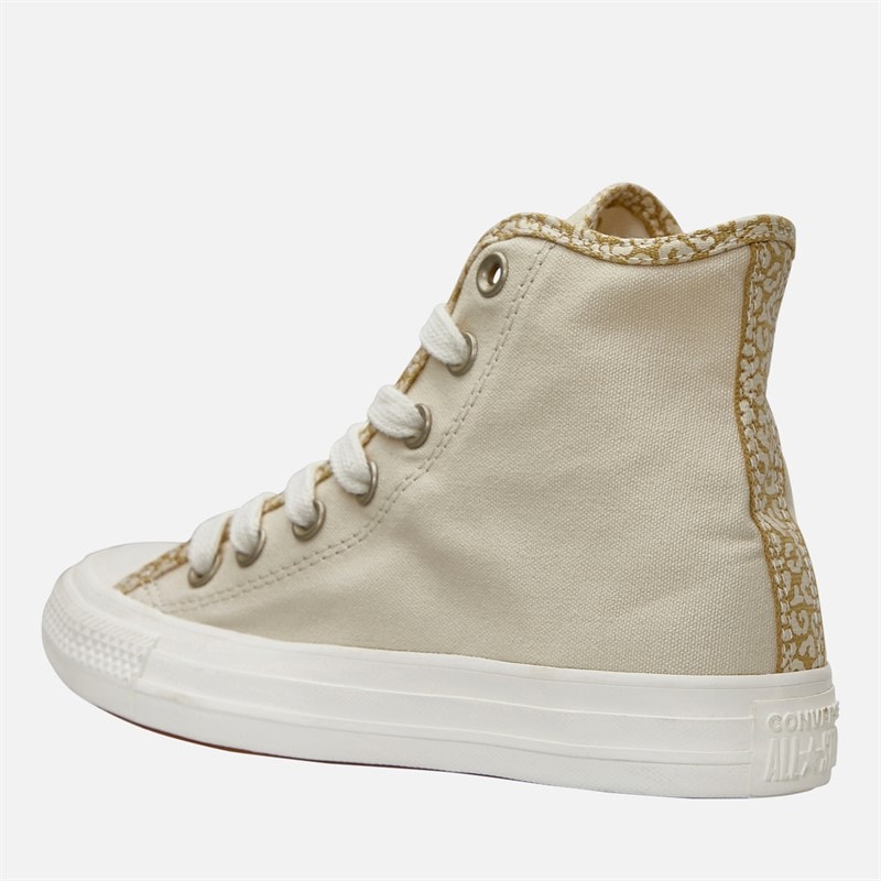 Converse Womens Chuck Taylor All Star Hi Leopard Trainers Natural Ivory/Light Gold/Egret - Image 5