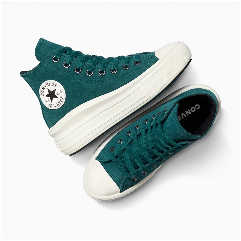 Converse Womens Chuck Taylor All Star Move Platform Suede Trainers Darkly Jaded/Egret/Black - Image 4