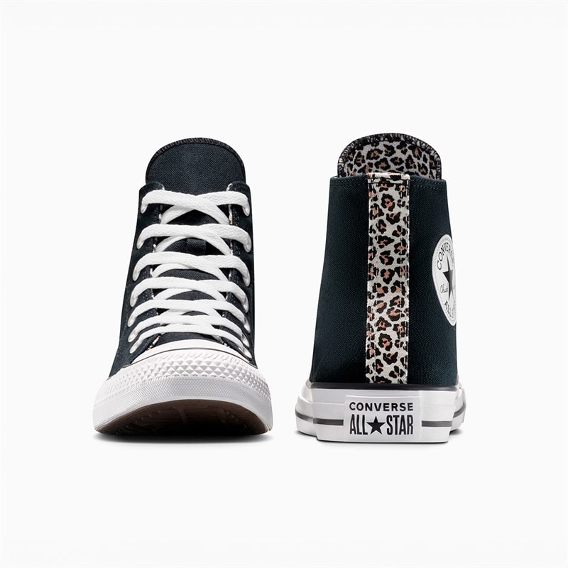 Converse Chuck Taylor All Star Hi Leopard Trainers Black/Coastal Dune/Egret - Image 3