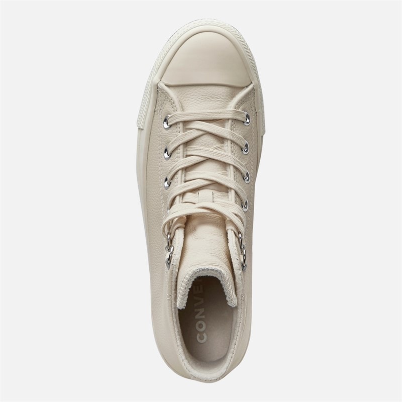 Converse Chuck Taylor All Star Hi Leather Trainers Light Dune/Egret/Light Dune - Image 4