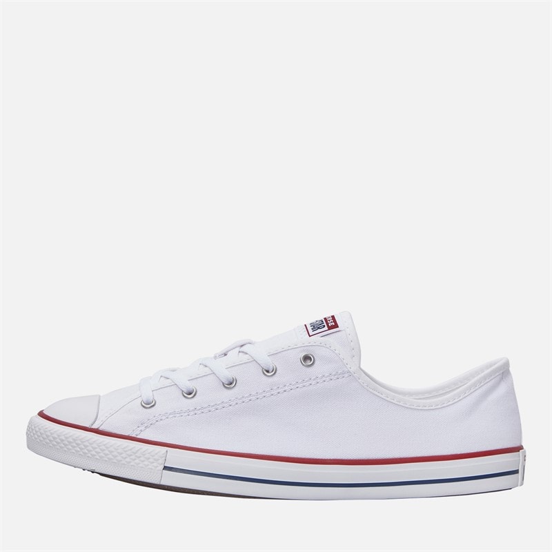 Converse Womens Chuck Taylor All Star Dainty Canvas Trainers White/Red/Blue - Image 1