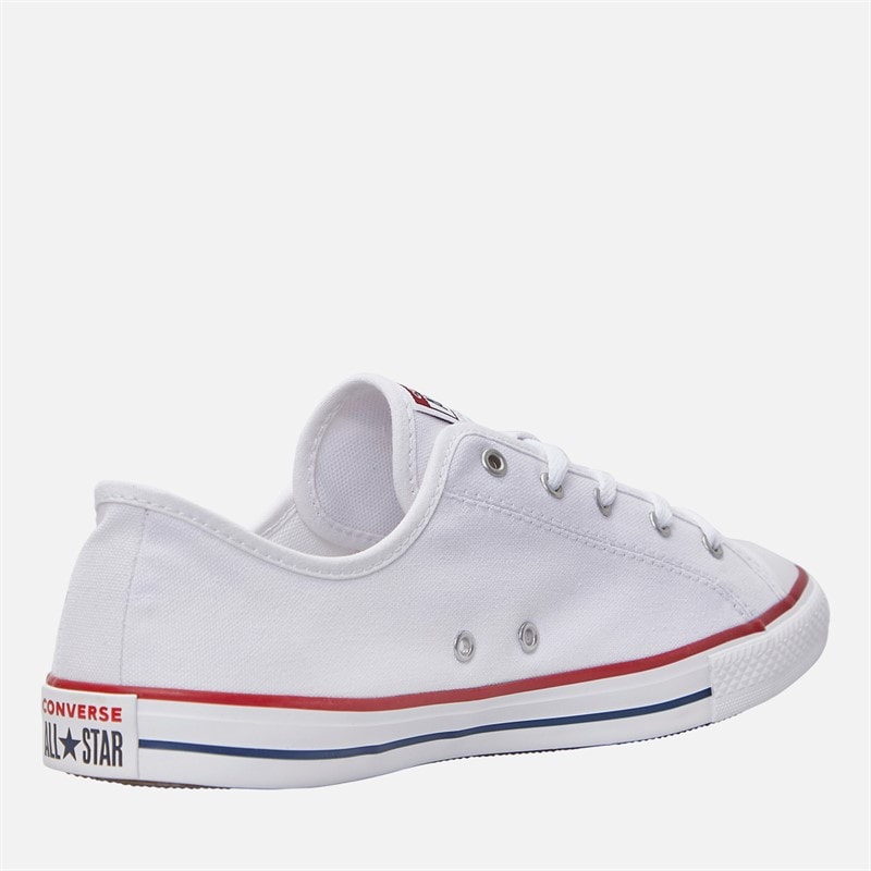 Converse Womens Chuck Taylor All Star Dainty Canvas Trainers White/Red/Blue - Image 5