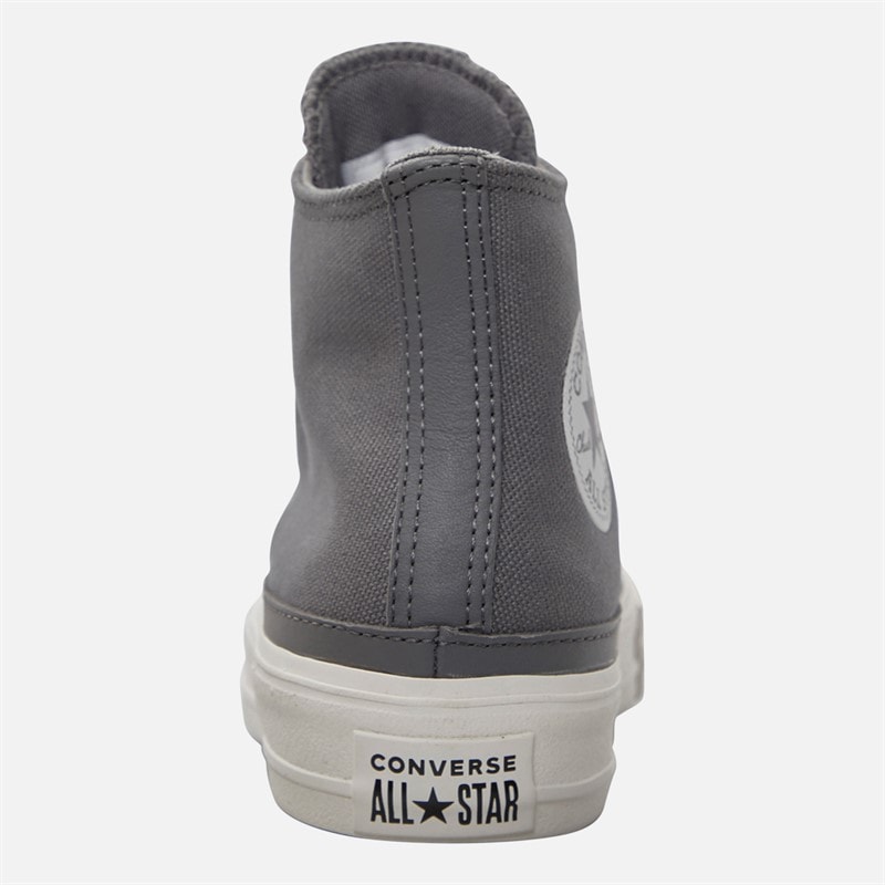 Converse Chuck Taylor All Star Hi Double Lace Trainers Sharkskin/Vintage White - Image 3