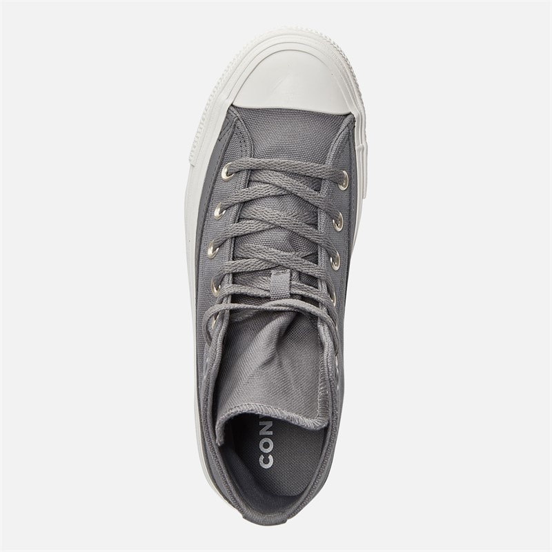 Converse Chuck Taylor All Star Hi Double Lace Trainers Sharkskin/Vintage White - Image 4