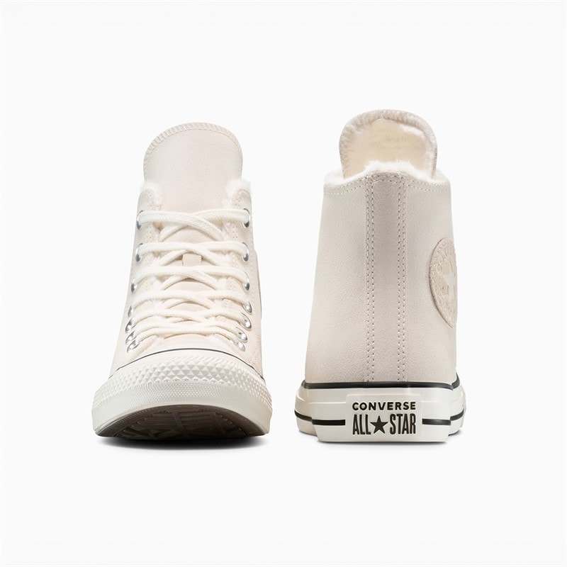 Converse Womens Chuck Taylor All Star Hi Cozy Suede Trainers Light Dune/Egret/Egret - Image 3