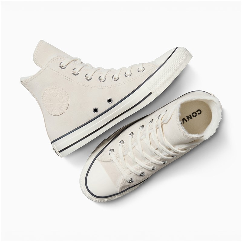 Converse Womens Chuck Taylor All Star Hi Cozy Suede Trainers Light Dune/Egret/Egret - Image 4