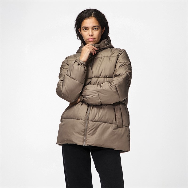 Pieces Womens Maddie Puffer Jacket Morel