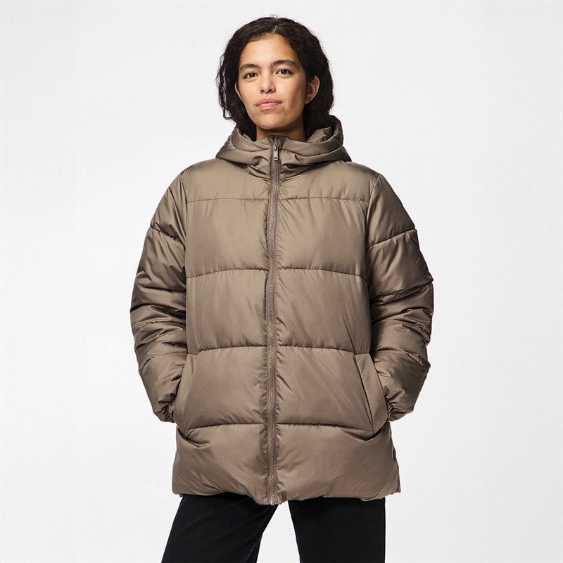 Pieces Womens Maddie Puffer Jacket Morel - Image 5