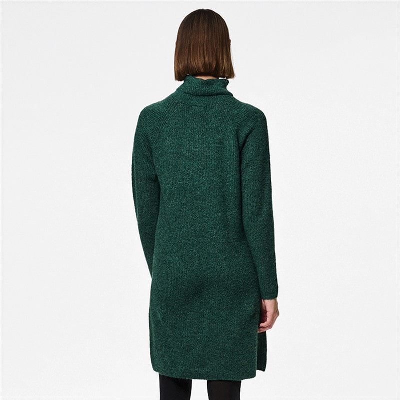 Pieces Womens Ellen High Neck Knitted Dress Trekking Green - Image 2
