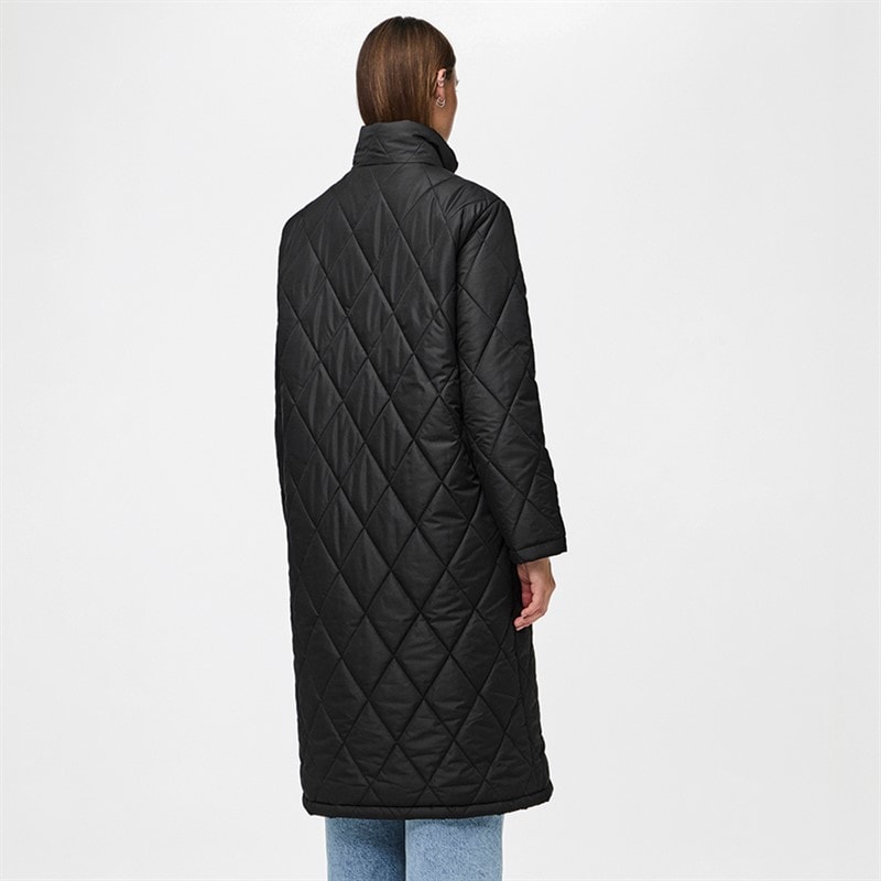 Pieces Womens Mailey Quilted Coat Black - Image 2