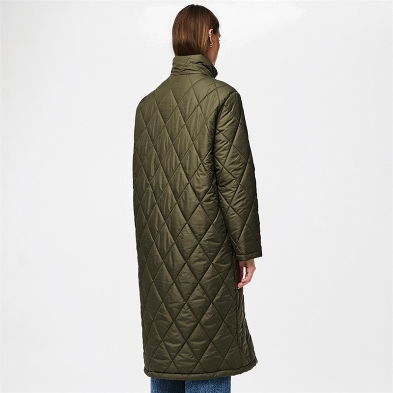 Pieces Womens Mailey Quilted Coat Forest Night - Image 2