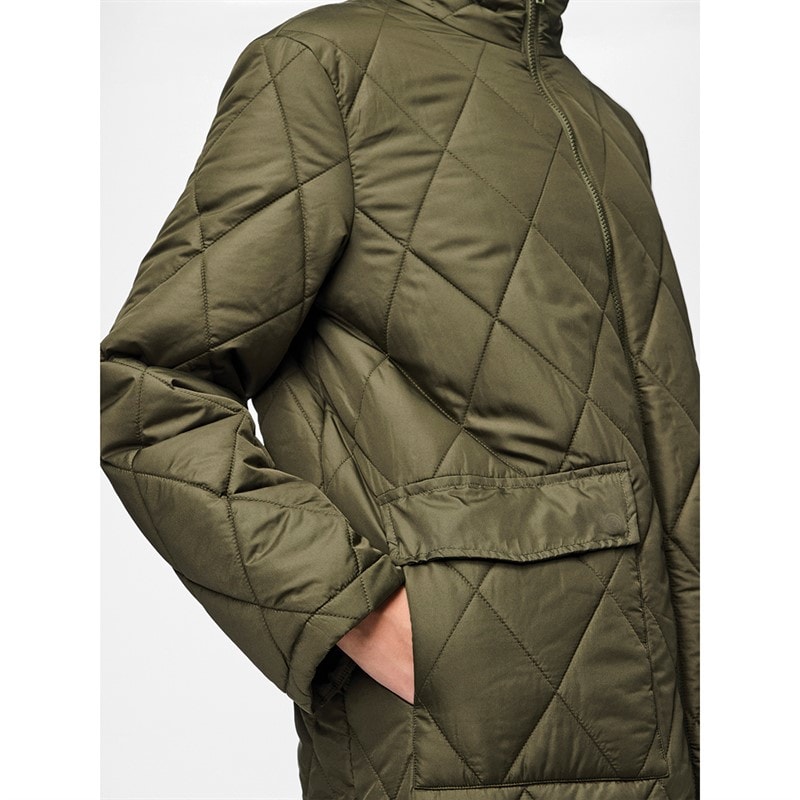 Pieces Womens Mailey Quilted Coat Forest Night - Image 3