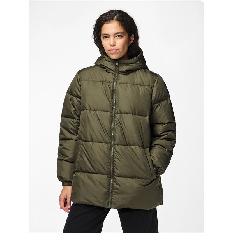 Pieces Womens Maddie Puffer Jacket Forest Night