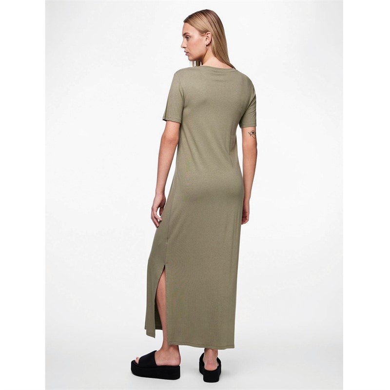Pieces Womens Sofia Short Sleeve Maxi Dress Deep Lichen Green - Image 2