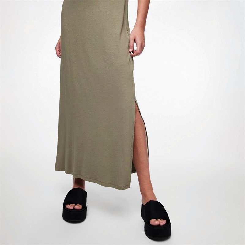 Pieces Womens Sofia Short Sleeve Maxi Dress Deep Lichen Green - Image 3