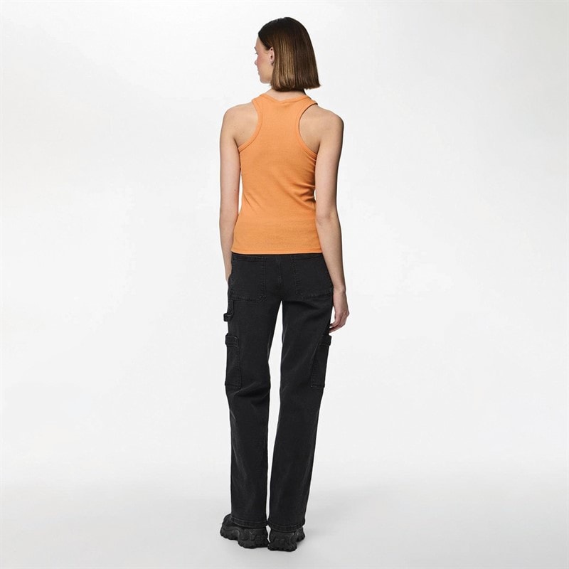 Pieces Womens Ruka Boxer Tank Top Tangerine - Image 2