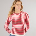 Pieces Womens Crista O Neck Knitted Jumper Lollipop