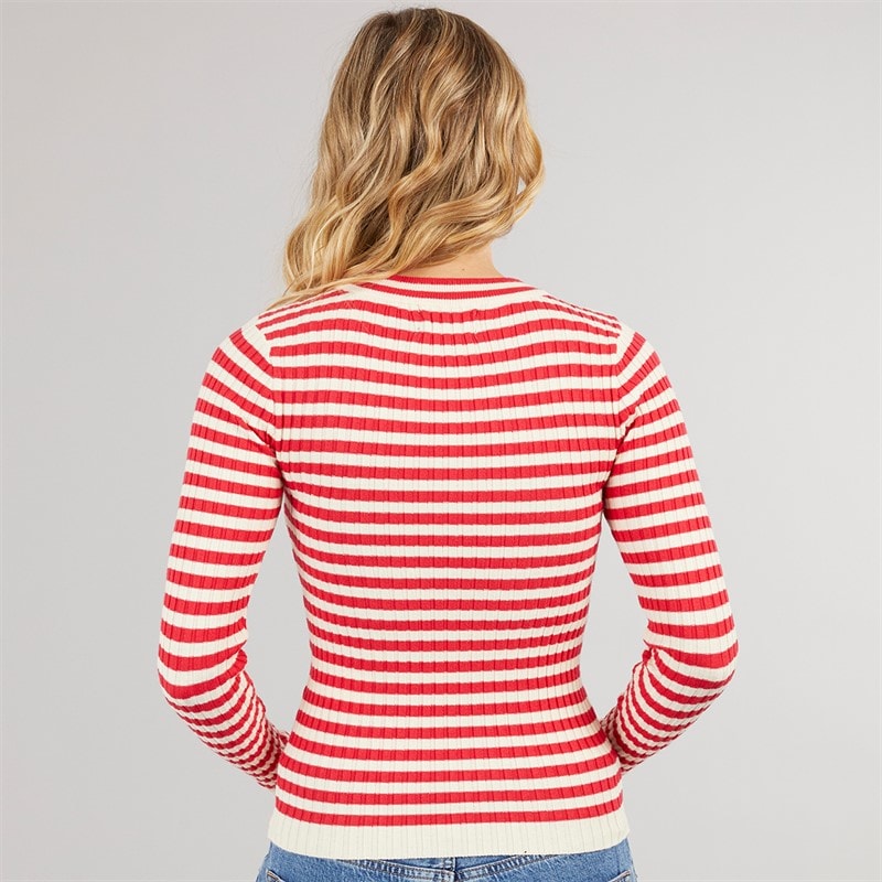 Pieces Womens Crista O Neck Knitted Jumper Lollipop - Image 2