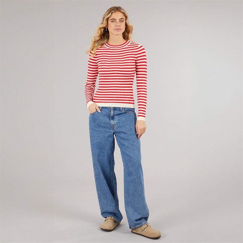 Pieces Womens Crista O Neck Knitted Jumper Lollipop - Image 3