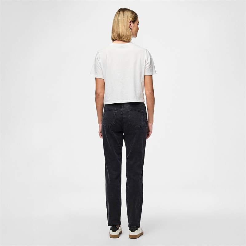 Pieces Womens Kesia Mom Jeans Black Denim - Image 3