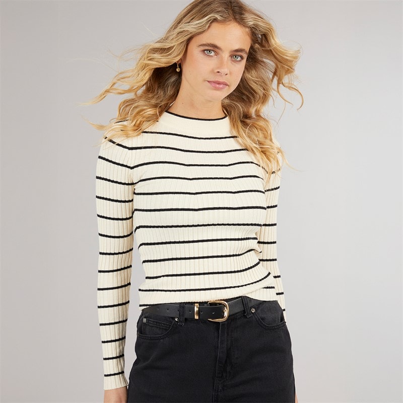 Pieces Womens Crista O Neck Knitted Jumper Birch - Image 1