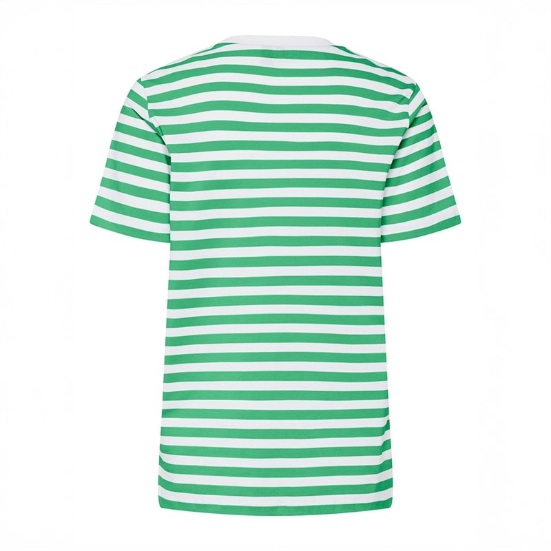Pieces Womens Ria Striped T-Shirt Absinthe Green - Image 2