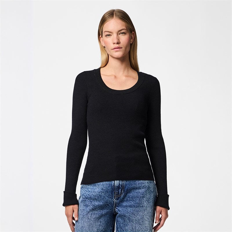 Pieces Womens Mira Knit Top Black