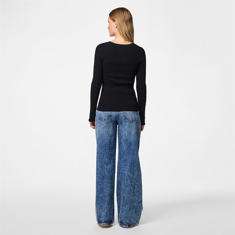 Pieces Womens Mira Knit Top Black - Image 3