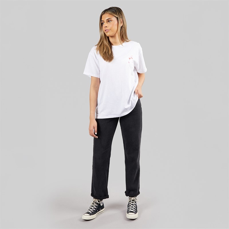 Pieces Womens Oversized Graphic T-Shirt White Wine - Image 4