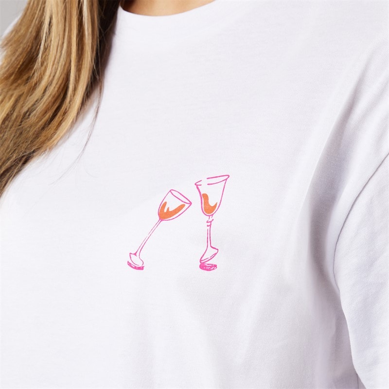 Pieces Womens Oversized Graphic T-Shirt White Wine - Image 5