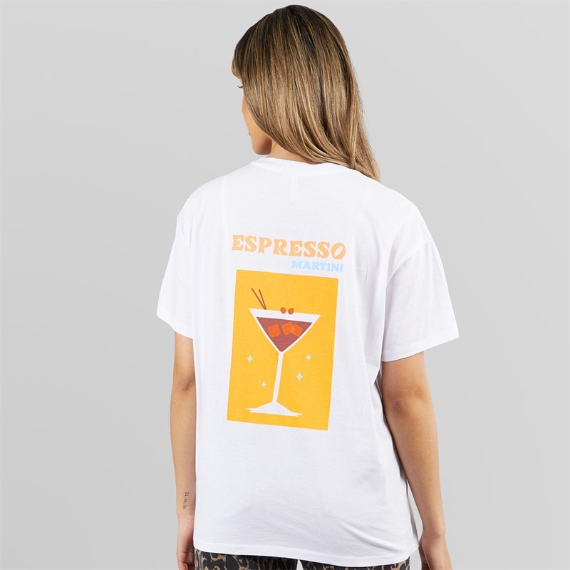 Pieces Womens Oversized Graphic T-Shirt White Espresso White Espresso - Image 3