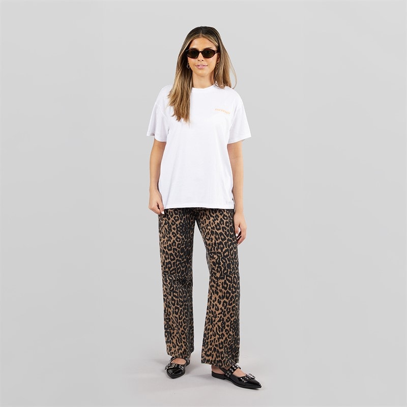 Pieces Womens Oversized Graphic T-Shirt White Espresso White Espresso - Image 4
