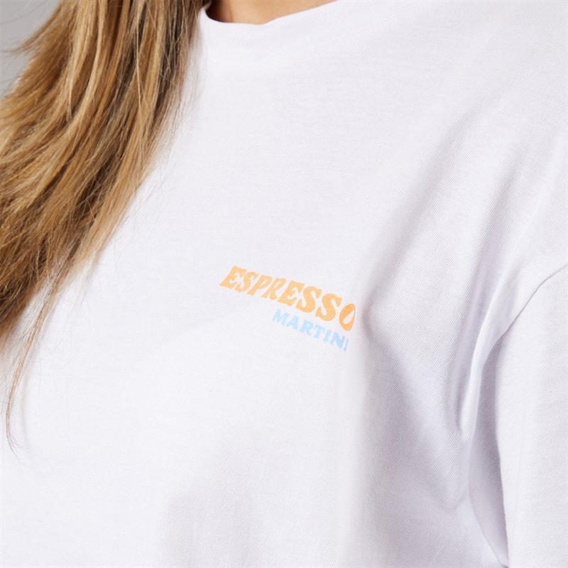 Pieces Womens Oversized Graphic T-Shirt White Espresso White Espresso - Image 5