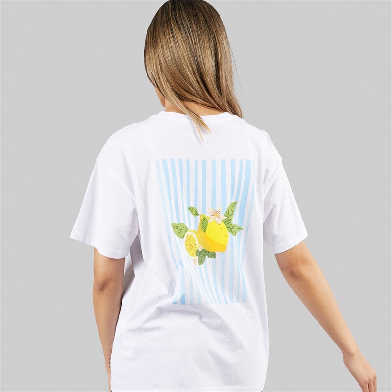 Pieces Womens Oversized Graphic T-Shirt White Lemon - Image 3