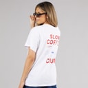 Pieces Womens Oversized Graphic T-Shirt White Coffee