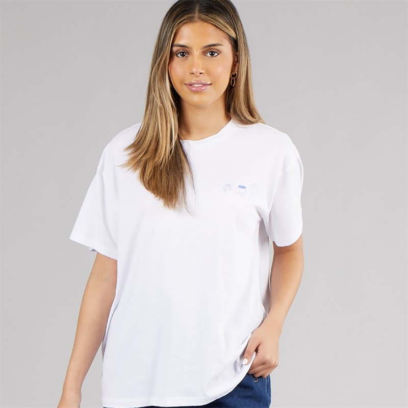 Pieces Womens Oversized Graphic T-Shirt White Coffee - Image 2