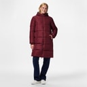 Pieces Womens Janni Long Puffer Jacket Tawny Port