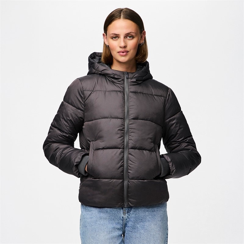 Pieces Womens Janni Short Puffer Jacket Magnet