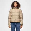 Pieces Womens Janni Short Puffer Jacket Silver Mink