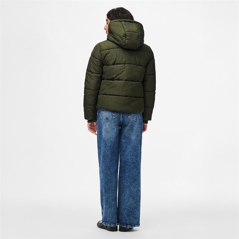 Pieces Womens Janni Short Puffer Jacket Forest Night - Image 2